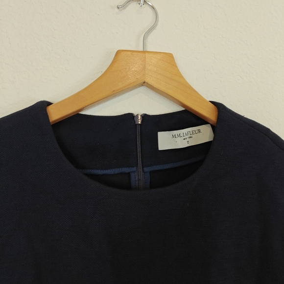 M.M. Lafleur The Krader Crew neck Top Textured Ponte In Navy Blue Size Medium - Picture 10 of 14
